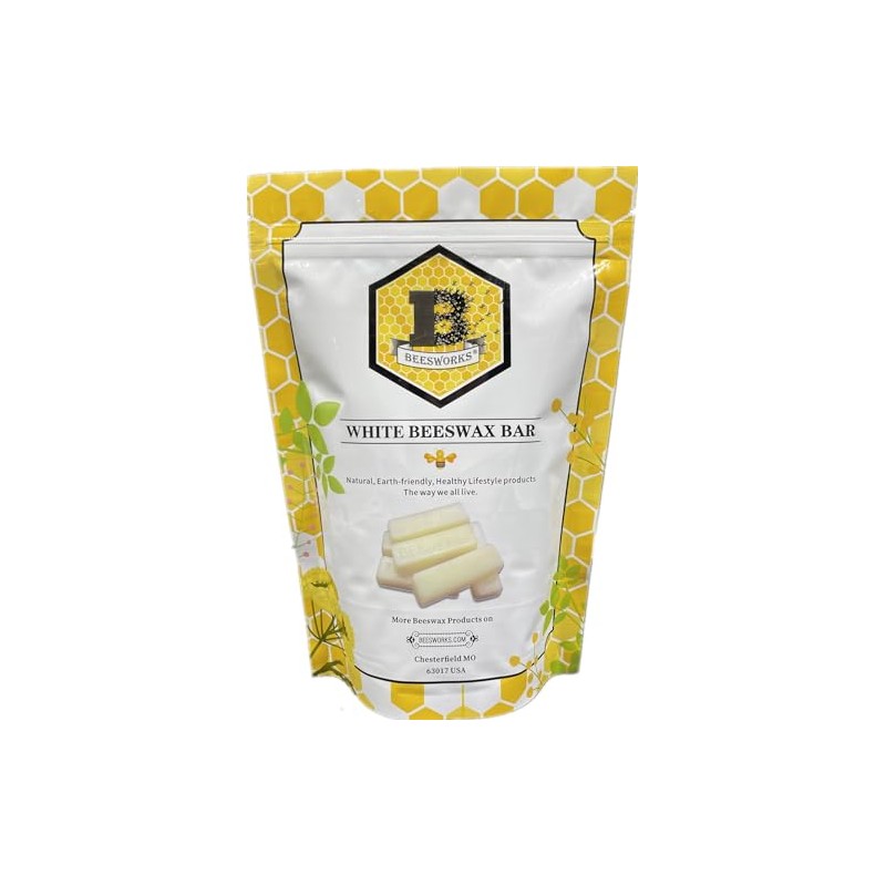 Beesworks White Beeswax Bars (6 oz) | 100% Pure, Cosmetic