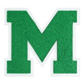 QianSiLi 4.5 Inch Chenille Iron On Letters for Clothes Varsity Letter Patches Embroidered Patch Iron On Patches for Clothing Jacket/Hoodie/Varsity (Green,M)