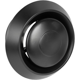 Vent Systems 4" Inch Black Plastic Universal Diffuser - Round Adjustable Air Vent - Ceiling Duct Cover - Hot and Cold Air Distribution in Residential and Commercial Buildings