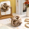 Pinafresa Coffee Table Decoration-Hand Carved 3 Link Wood Knot Decor,