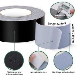 USKICH Deck Joist Tape, 2" x 50' Butyl Waterproof Flashing Tape - 10 Pack for Decking, Long-Lasting Protection Guard