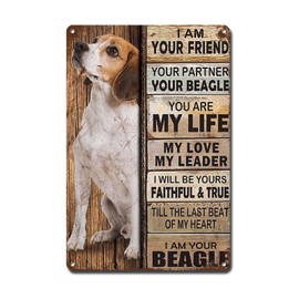Ymyoo Metal Sign Tin Sign Vintage Wall Art I Am Your Friend Gift for Beagle Lovers Vintage Wall Art Prints Funny Outdoor Decor for Home Decor 8 * 12inches