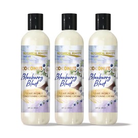 Acondicionador sin enjuague Blueberry para suavizar el cabello, desenredar 8 oz (paquete de 3)