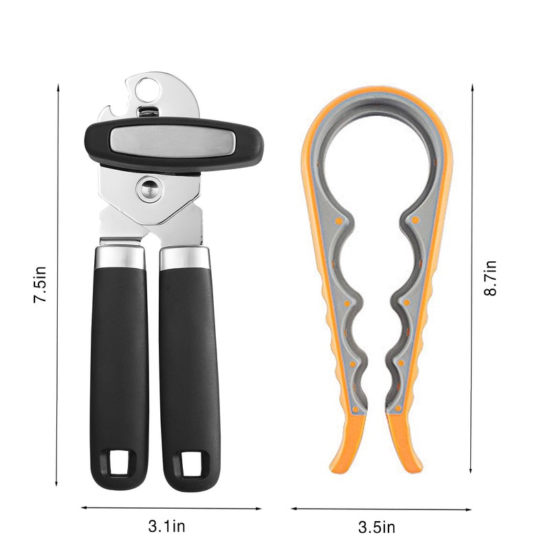 Manual can opener, stainless steel can opener with comfortable non-slip