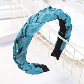 Headband Satin Silk Hair Accessories for Women Twisted Knot Bandana Hairbands. UK Seller. (Turquoise)