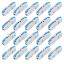 DIANN 20pcs Lever Wire Connector Compact Wire Connectors Lever Wire Connectors Single Wire Connectors Assortment Splicing Connectors for 28-12 AWG Blue