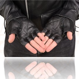 Milwaukee Leather Men's Fingerless Motorcycle Riding Hand Gloves - X-Large