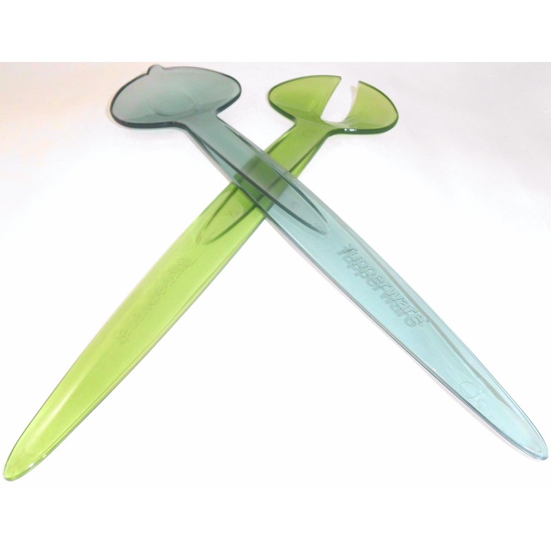 1a TUPPER Eleganzia C125 Salad Servers Set of 2 Clear