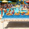 Herytem 3-Piece 54 x 108 Inch Summer Beach Plastic Tablecloth