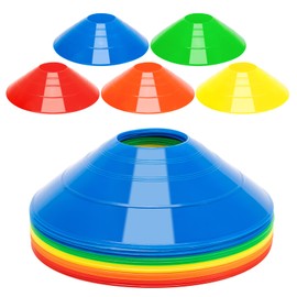 BiAnYC 25 Pcs Pro Disc Cones - Training Cones Agility Soccer Cones with Carry Bag for Training, Soccer, Football, Basketball,Kids and Other Sports and Games(5 Colors)