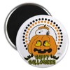 CafePress Snoopy And Woodstock Pumpkin Magnet 2.25" Round Magnet, Refrigerator