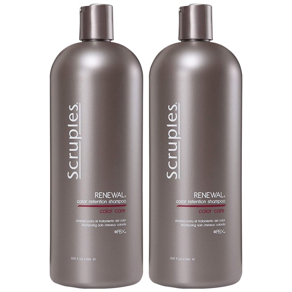 Scruples Color Renewal Gentle Shampoo - Maintain Hair Health Without Stripping Color - Established, Trusted Formulas for Ultimate Hair Shine, 33.8 oz (Pack of 2)