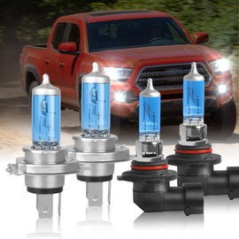 IVBDQV Fit 2005-2011 for Toyota Tacoma Headlight Bulbs, 9003/H4 High Low Deal Beam and 9145/9140/9005 Fog light Halogen Bulbs 300% Brightness High Performance Halogen Bulbs 4PCS