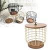 Coffee Pod Holder Iron Large Capacity Space Saving Wooden Base