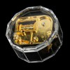 Music Box Polygon Shape Transparent Golden Relaxing Acrylic Metal Clear