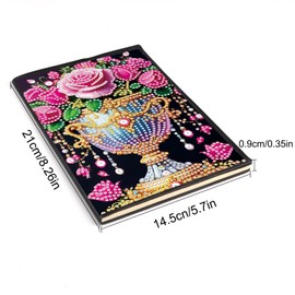 JISHSHAY Diamond Painting Notebook Diamond Art Journal Diamond Painting Kit Drawing Book Diamond Art for Adults Leather Notebook Journal Notebook 5D Diamond Painting for Adults Cute Notebook A5 Flower