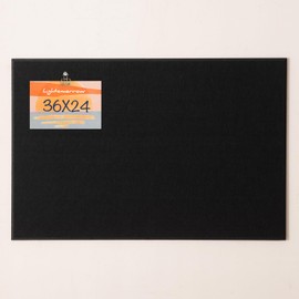 Thickened Bulletin Board - 36 x 24 Inches, Decorative Felt Board Pin Board for Wall - 3' x 2' Foldable Photo Display Board with Self-Adhesive Tape, Includes 20 Push Pins - Black