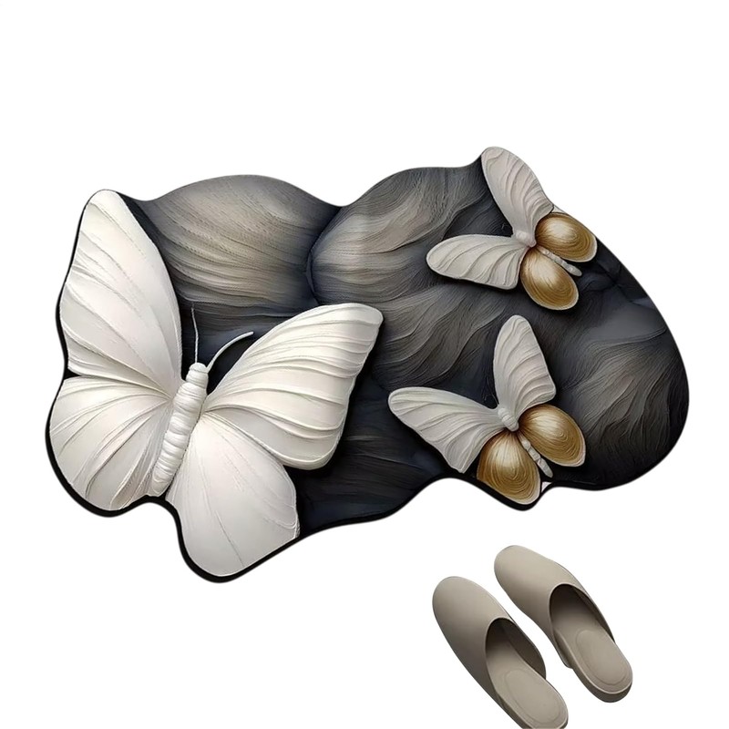 Butterfly Kitchen Rugs - Quick-Drying Carpet - 3D Realistic Pattern