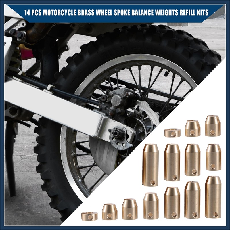 INFINAUTO Brass Wheel Spoke Balance Weights Refill / 14pcs/Set/Gold Tone