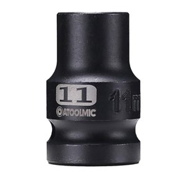 ATOOLMIC Shallow Impact Socket, Metric, 1/2-Inch Drive, 11mm,6 points(Shallow AT1211S)