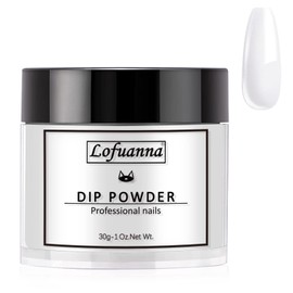 Lofuanna Dipping Nail Powder, 30 g White Nail Dipping Powder French Nail Art Starter Manicure for Salon DIY & Home, No Nail Lamp Required, Odourless and Long-Lasting