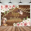 7x5ft Cowgirl Birthday Backdrop Rustic Wooden Western Theme Women Girls