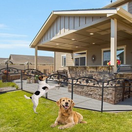 Wisfor 5PC Wide Pet Dog Fence Dog Run Barrier Fencing Outdoor Garden Fence No Dig Fence