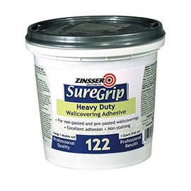 Zinsser SureGrip 122 Heavy Duty Wallcovering Adhesive, Quart, 6 Pack