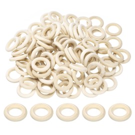 uxcell 100 PCS 30mm /1.2in inch Natural Wood Craft Ring, Small Wooden Rings Circle, Unfinished Solid Wood Pendant Connectors for DIY Craft, Macrame, Ring Pendant and Jewelry Making