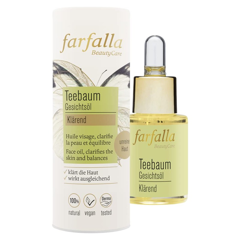 farfalla Tea Tree Facial Oil - Clarifying - 100% Certified