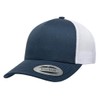 YP Classics 5-Panel Retro Trucker Snapback Hat Cap, Navy Hat/White