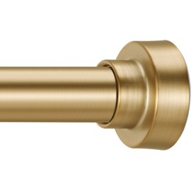 YNL Tension Curtain Rod 34-66 Inch, Adjustable Spring Tension Curtain Rod No Drilling, Non-Slip, Never Rust, Stainless Steel, for Laundry Door Entryway, Gold