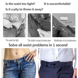 12PCS Button Extenders for Jeans, KAJUDA Pants Button Extender - Instant Waistband Extension - Adjustable Waist Extenders for Men and Women, No-Sew Solution, Assorted Colors