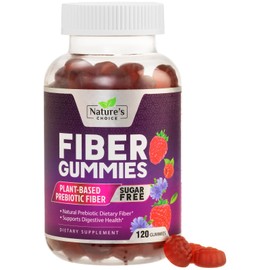 Fiber Gummies 4g - Sugar Free Fiber Gummy Supplement for Adults, Daily Prebiotic Gummy Digestive Health Support - Plant Based Soluble Chews, Prebiotics Supports Regularity & Digestion - 120 Gummies