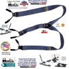 Tirantes de doble clip con doble clip, color azul oscuro,