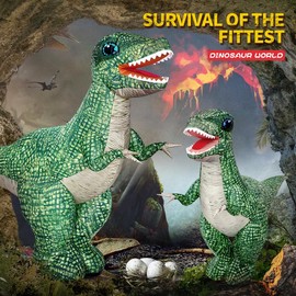 Eohemeral 2.4G Remote Control Inflatable Dinosaur Toy for Kids Can 360°Rotation Forward & Backward Walking Dinosaur Toy for Boys 6+ Age Birthday Gifts