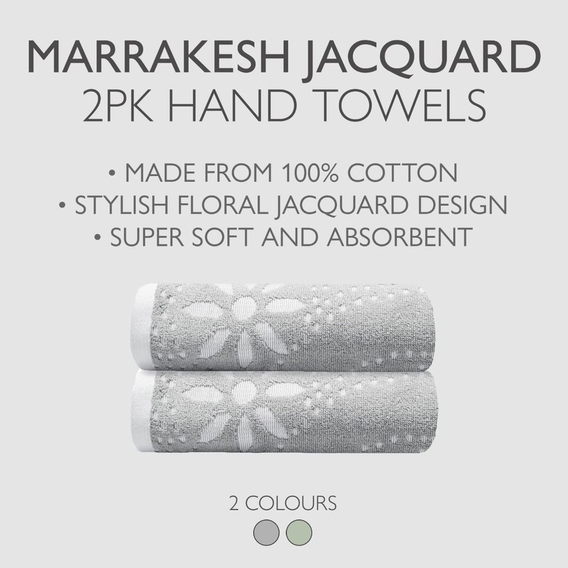 Allure Geo Floral Design Pack of 2 Hand Towels 50