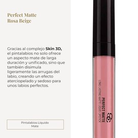 SALERM - Long-Lasting Matte Lipstick - Perfect Matte - Color Rose Beige - Matte Liquid Lipstick - High-Intensity Pigments - Long-Lasting Comfort - 5.5 ml