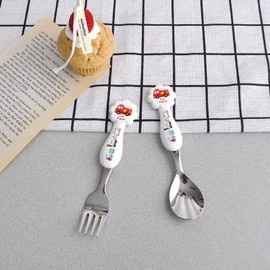 (10x10) Toddler, Child, Daycare Snack Stainless Steel Cutlery Car Tableware Spoon and Fork Set / (텐바이텐)유아 아동 어린이집 간식 스텐 수저 자동차 식기 스푼 포크 세트