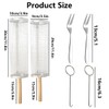 2PCS Rolling Grill Basket, Removable Wooden Handle, 304 Stainless Steel