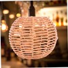 TEHAUX Artisan Crafted Retro Macrame Style Wicker Pendant Elegant Lampshade