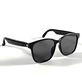 Haoxilt Smart Bluetooth Glasses for Women Men with Speaker Clear Call Listen to Music Driving Meeting Fishing (GS08 Black Lens)