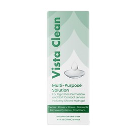 Vista Clean Multi-Purpose Solution for Scleral and Gas Permeable Contact Lenses, 3.4 fl oz, Includes Lens Case