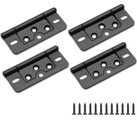 3 Inch Non-Mortise Door Hinges Chest Hinges Box Hinges Heavy Duty Vintage Furniture Hardware, Pack of 4, Black