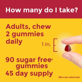 Nature Made Nature Made Zero Sugar Multivitamin Gummies, Daily Nutritional Support Vitamin Supplements, Aspartame Free, 90 Sugar Free Gummies, 45 Day Supply