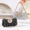 Faibiules Women's Fashion Rhinestone Beaded Evening Bag Flower Lock Clutch