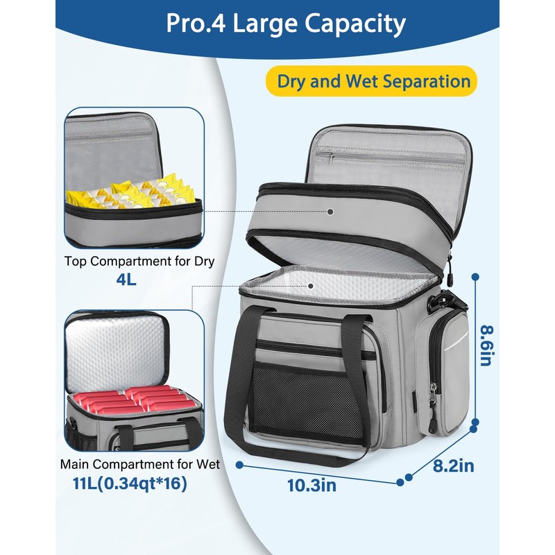 Versatile Expandable Lunch Box - Insulated Cooler Bag for Men