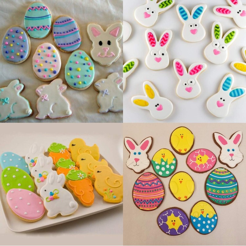 Easter Cookie Cutters Set Large - Rabbit, Carrot, Butterfly, Egg,