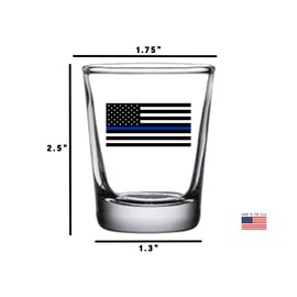 Rogue River Tactical Thin Blue Line Shot Glass Gift For Police Officer Law Enforcement