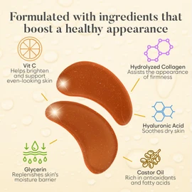 BLOOMORA Vitamin C Under Eye Patches (30 Pairs), Under Eye Mask for Puffy Eyes, Appearance of Dark Circles, Smoothing & Hydration, Self Care & Skincare Gifts for Women, Patch Yeux